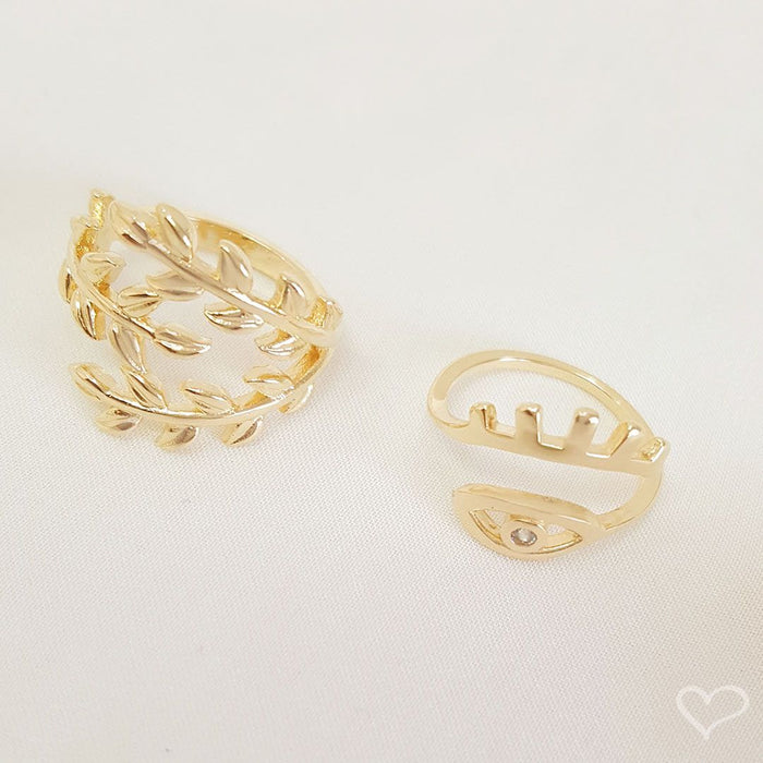 Anel Folheado a Ouro 18k Folhas Eduarda