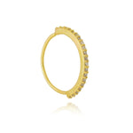 Piercing de Furo Piuka Argola Torção 12mm Ayane Zircônias Folheado a Ouro 18k