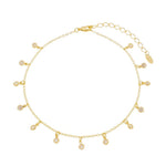 Tornozeleira Piuka Samy Pontos de Luz Folheada a Ouro 18k