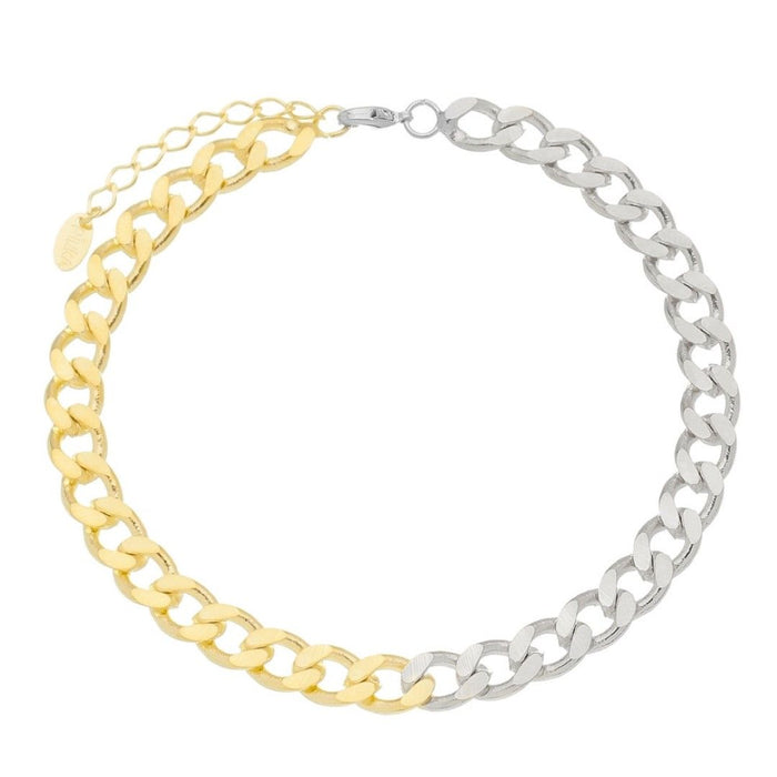 Tornozeleira Piuka Raiza Folheada a Ouro 18k e Folheada em Ródio Branco