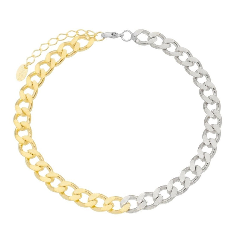 Tornozeleira Piuka Raiza Folheada a Ouro 18k e Folheada em Ródio Branco