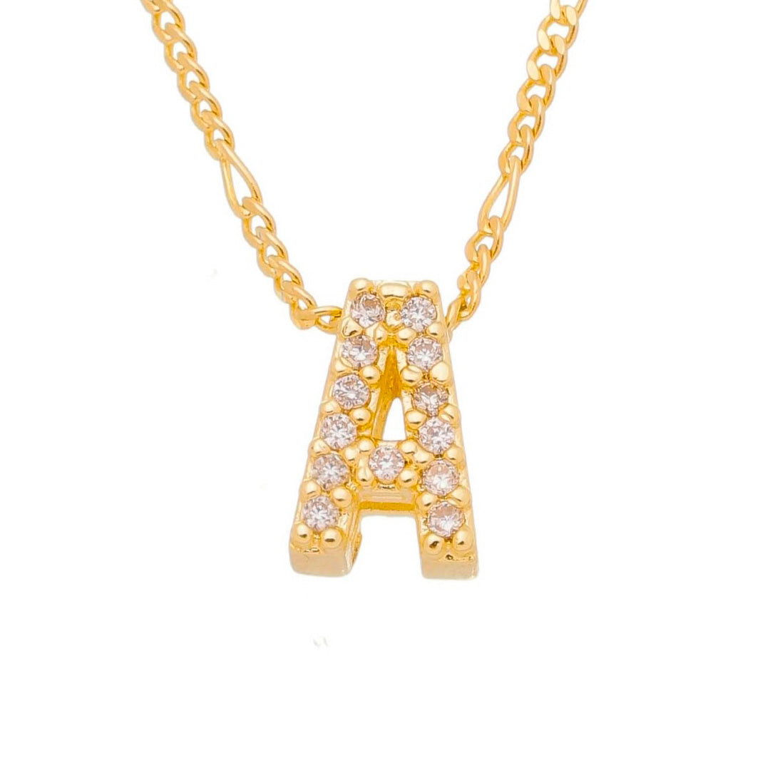 Colar com Letra  Inicial Folheado a Ouro 18k