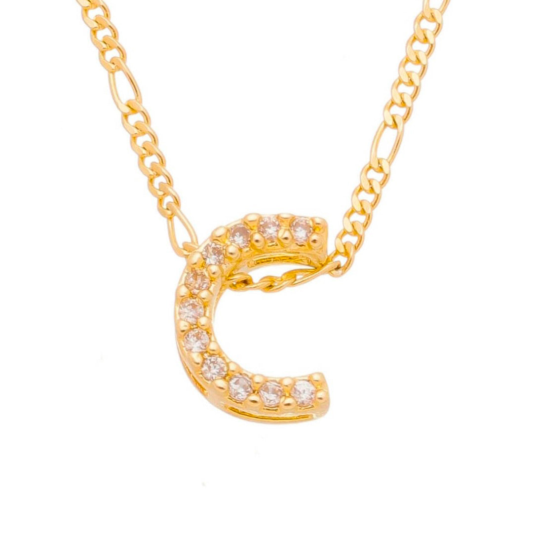 Colar com Letra  Inicial Folheado a Ouro 18k