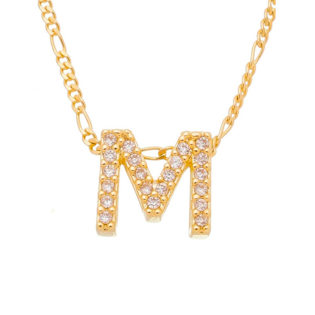 Colar com Letra  Inicial Folheado a Ouro 18k