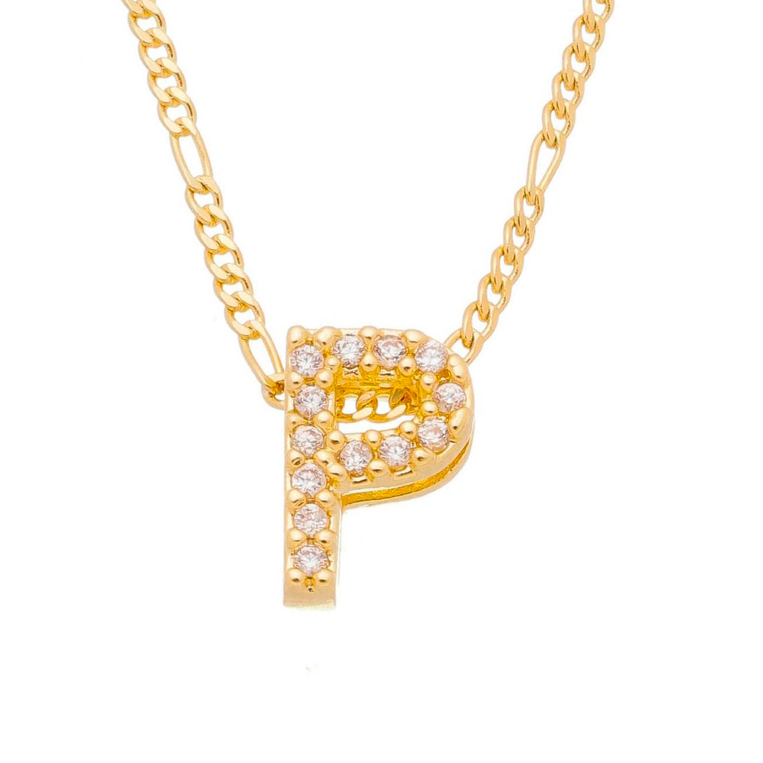Colar com Letra  Inicial Folheado a Ouro 18k