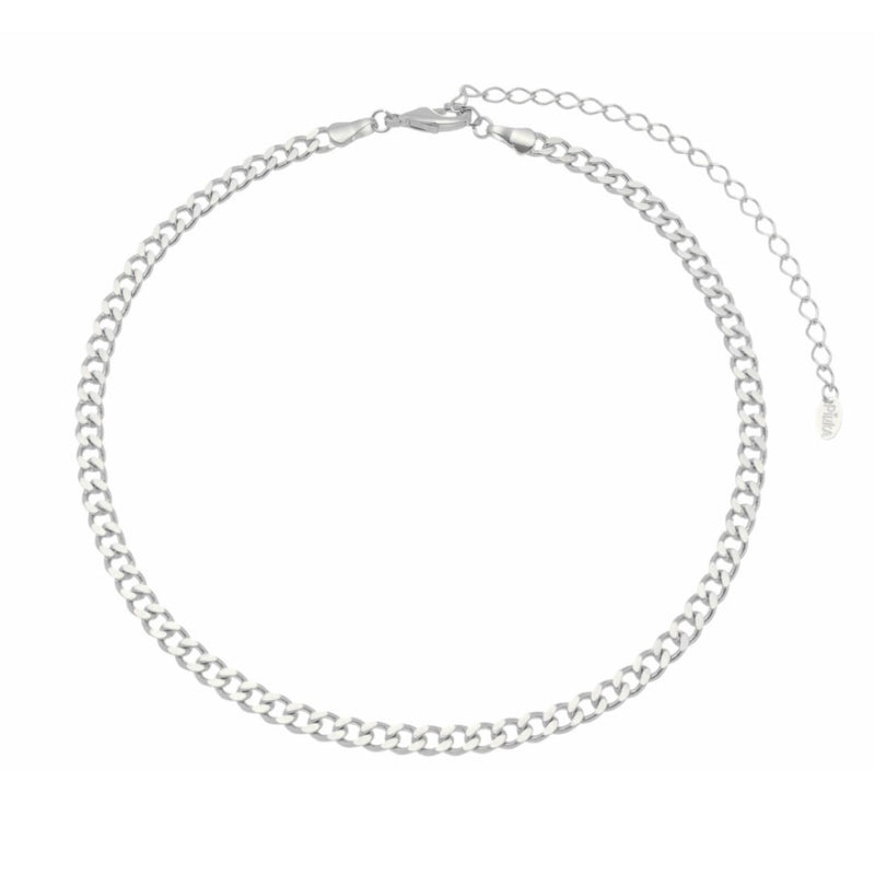 Choker Piuka Frida Elos Groumet Folheado em Ródio Branco