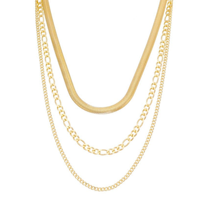 Colar 3 Voltas Cecilia Elos Malha de Metal Folheada a Ouro 18k
