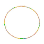 Colar Feminino Riviera Megan Zircônias Coloridas Folheada a Ouro 18k