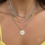 Colar Feminino Riviera Megan Zircônias Coloridas Folheada a Ouro 18k