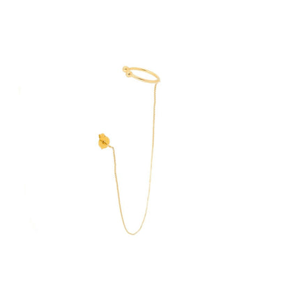 Brinco Piuka Unitário Mika Ear Line Folheado a Ouro 18k