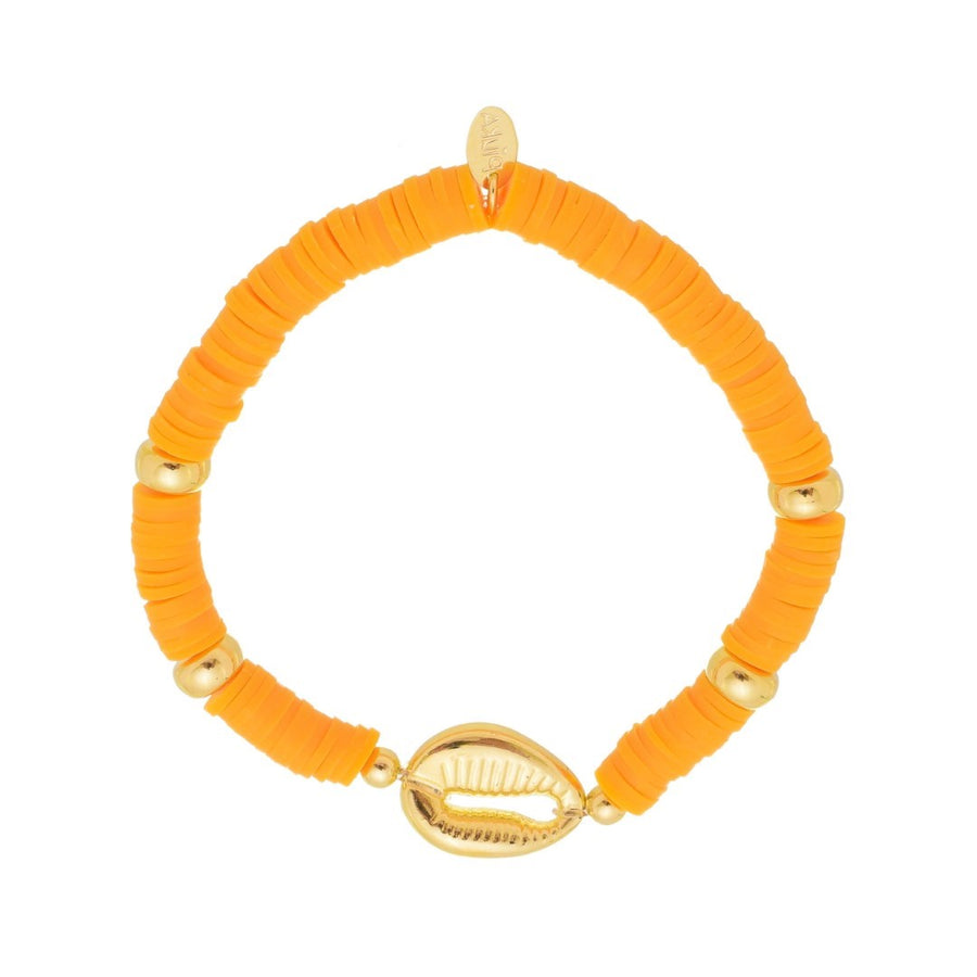 Pulseira Piuka Kaili Fimos Laranja Búzio