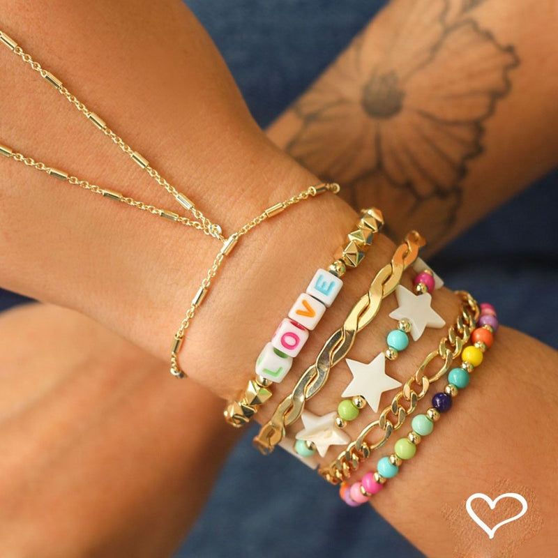 Pulseira de Mão Maya Palitos Folheada a Ouro 18k