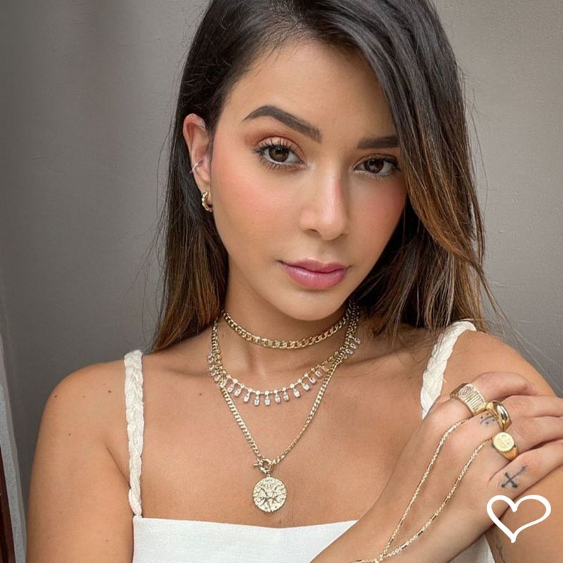 Pulseira de Mão Maya Palitos Folheada a Ouro 18k