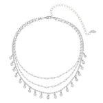 Tornozeleira Piuka 3 Voltas Malu Zircônias Folheada em Ródio Branco