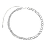 Choker Piuka Billy Elos Grumet Folheado em Ródio Branco