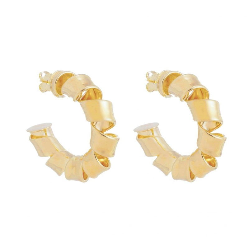 Brinco de Argola Torcida Carla Folheado a Ouro 18k