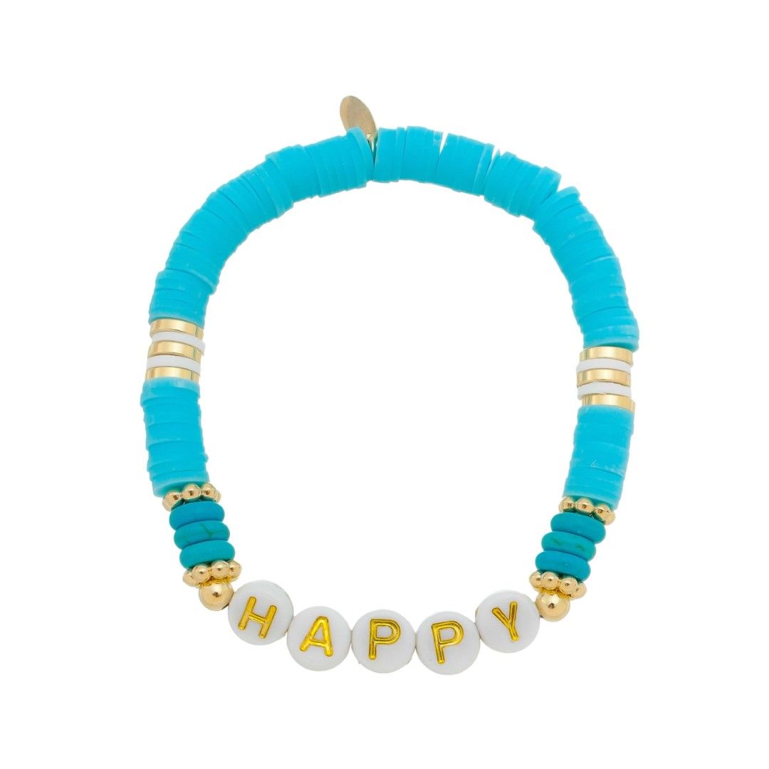 Pulseira Feminina Happy Fimos Azul