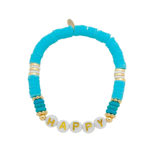 Pulseira Feminina Happy Fimos Azul