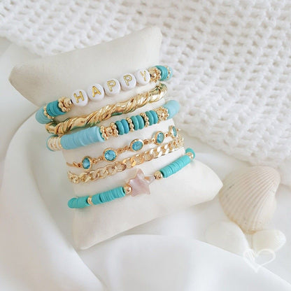 Pulseira Feminina Happy Fimos Azul