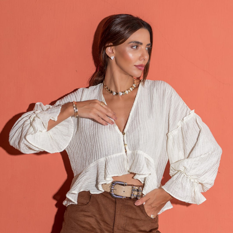 Brinco de Coração Patricia Zircônias Folheado a Ouro 18k