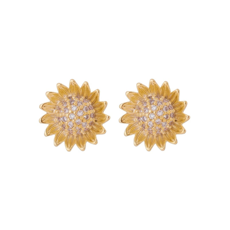 Brinco Girassol Analice Zircônias Folheado a Ouro 18k