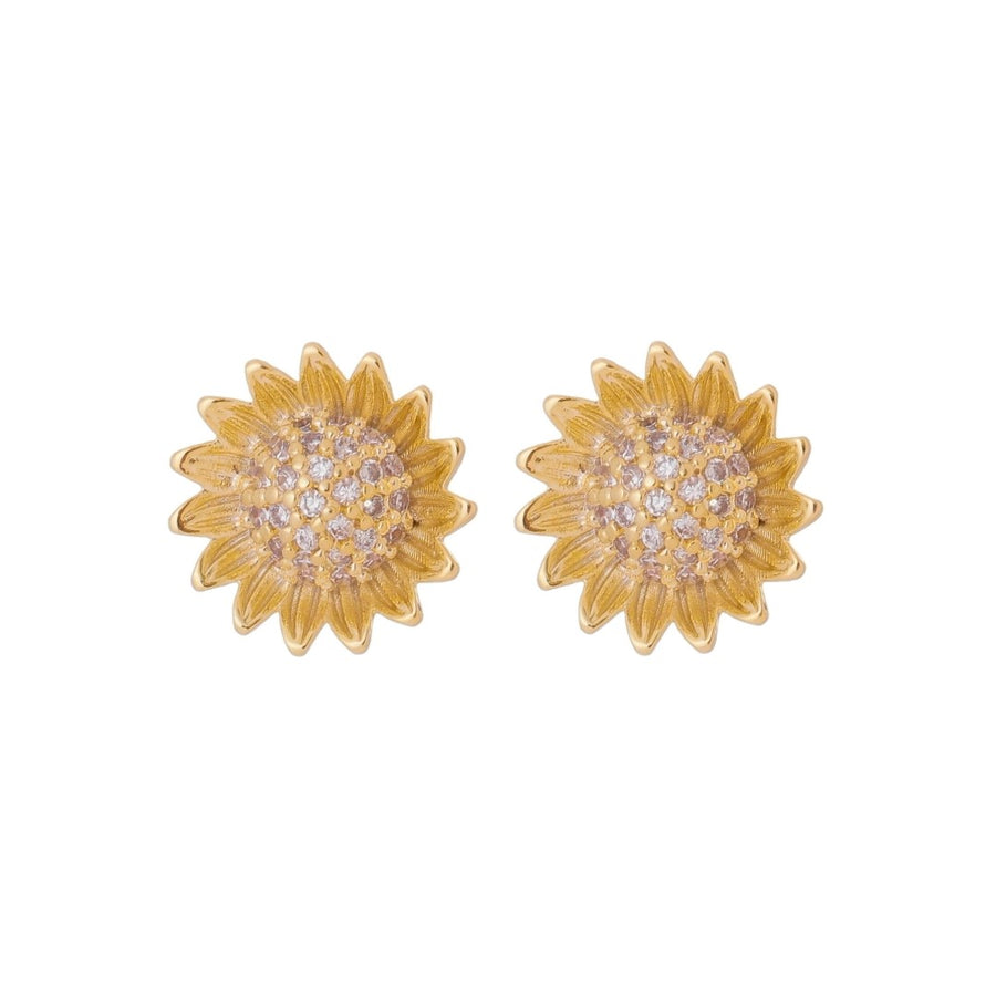 Brinco Girassol Analice Zircônias Folheado a Ouro 18k