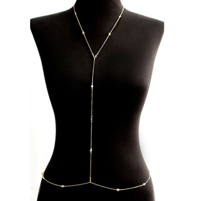 Body Chain Piuka Sienna Zircônias Folheado a Ouro 18k