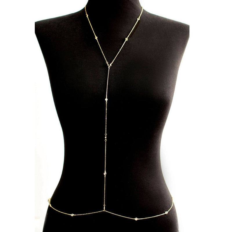 Body Chain Piuka Sienna Zircônias Folheado a Ouro 18k