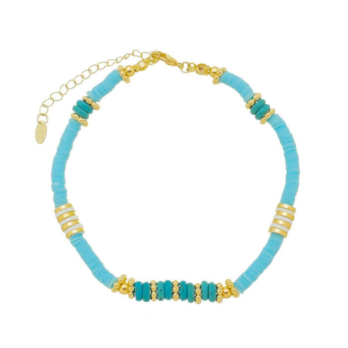 Tornozeleira Piuka Duda Fimos Azul