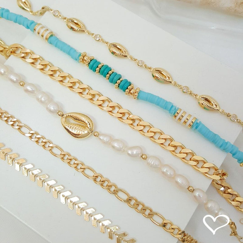 Tornozeleira Piuka Duda Fimos Azul