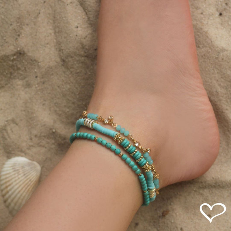 Tornozeleira Piuka Duda Fimos Azul