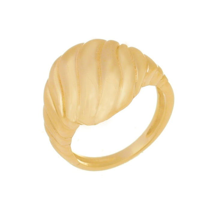 Anel de Dedinho Ondulado Folheado a Ouro 18k Elle