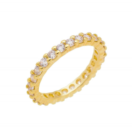 Anel Folheado a Ouro 18k Zircônias Lyris