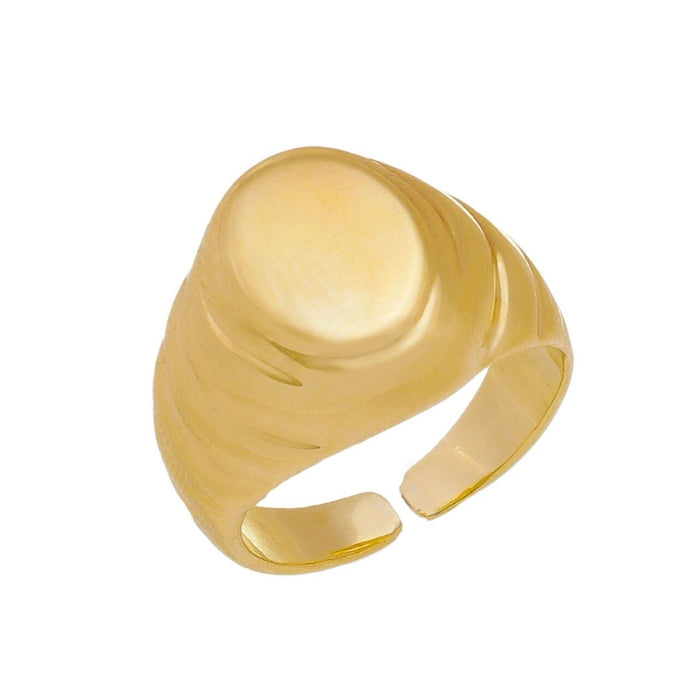 Anel de Dedinho Oval Folheado a Ouro 18k Zazá