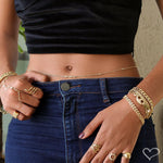 Belly Chain Piuka Lika Zircônias Folheado a Ouro 18k