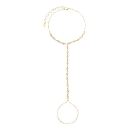 Pulseira de Mão Mayte Zircônias Folheada a Ouro 18k