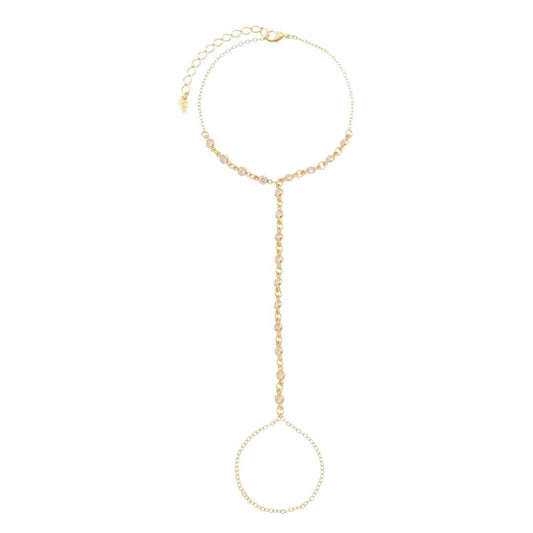 Pulseira de Mão Mayte Zircônias Folheada a Ouro 18k