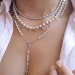 Choker Pérolas Zircônias Folheada em Ródio Branco Nah