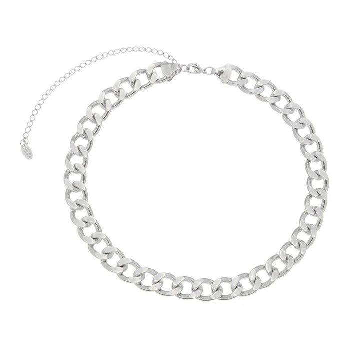 Choker Piuka Cami Elos Grumet Folheada em Ródio Branco