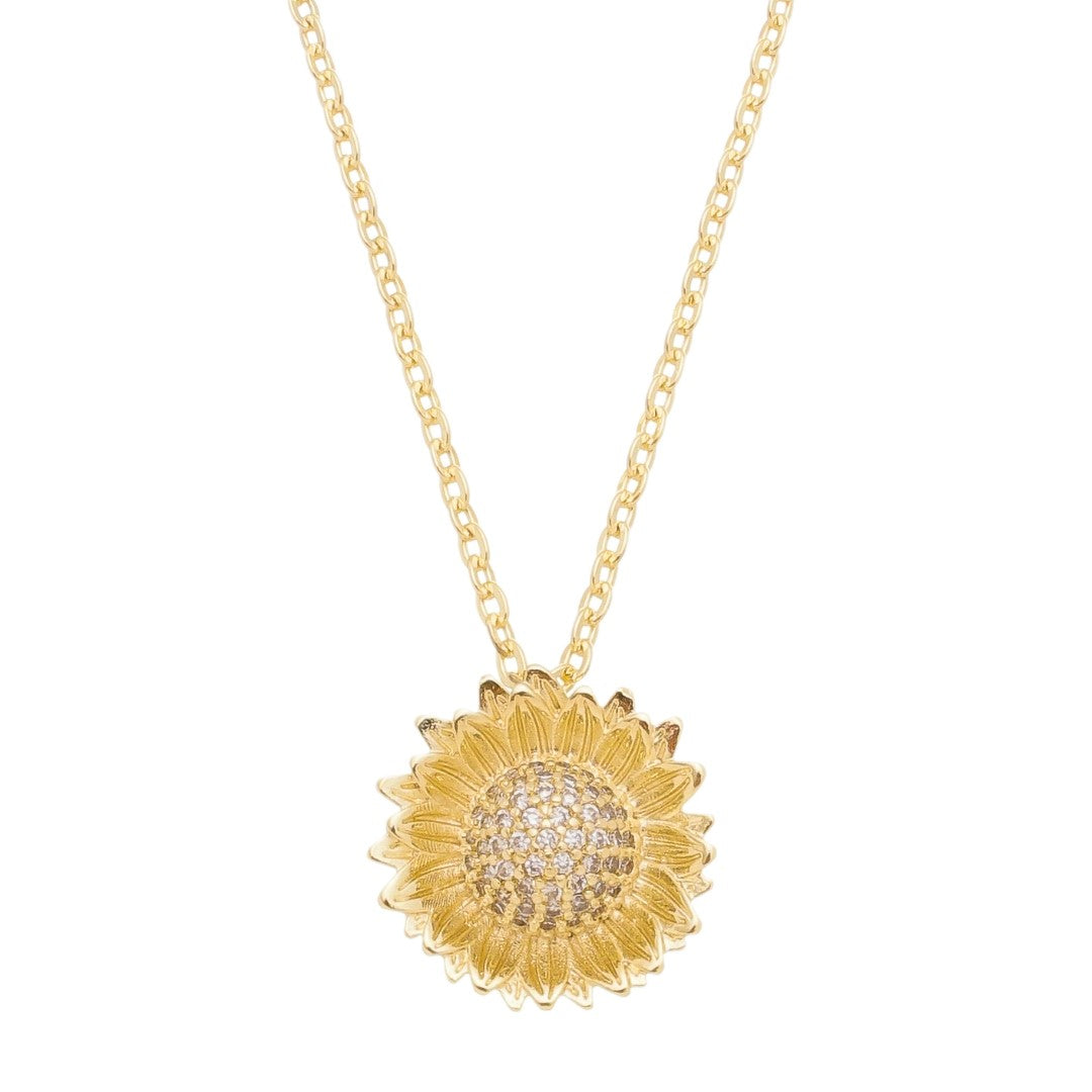 Colar Piuka Sunshine Girassol Zircônias Folheado a Ouro 18k