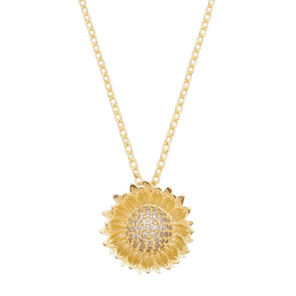 Colar Piuka Sunshine Girassol Zircônias Folheado a Ouro 18k
