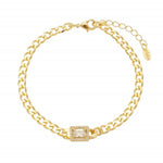 Pulseira Folheada a Ouro 18k Elos Grumet Zircônias Letizia