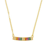 Colar Feminino Samara Canoa Zircônias Coloridas Folheado a Ouro 18k
