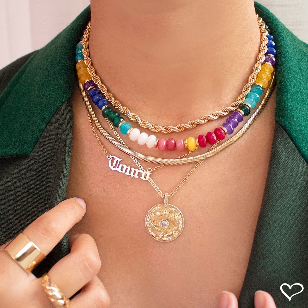 Colar Curto Piuka Priscila Cordão Baiano Folheado a Ouro 18k