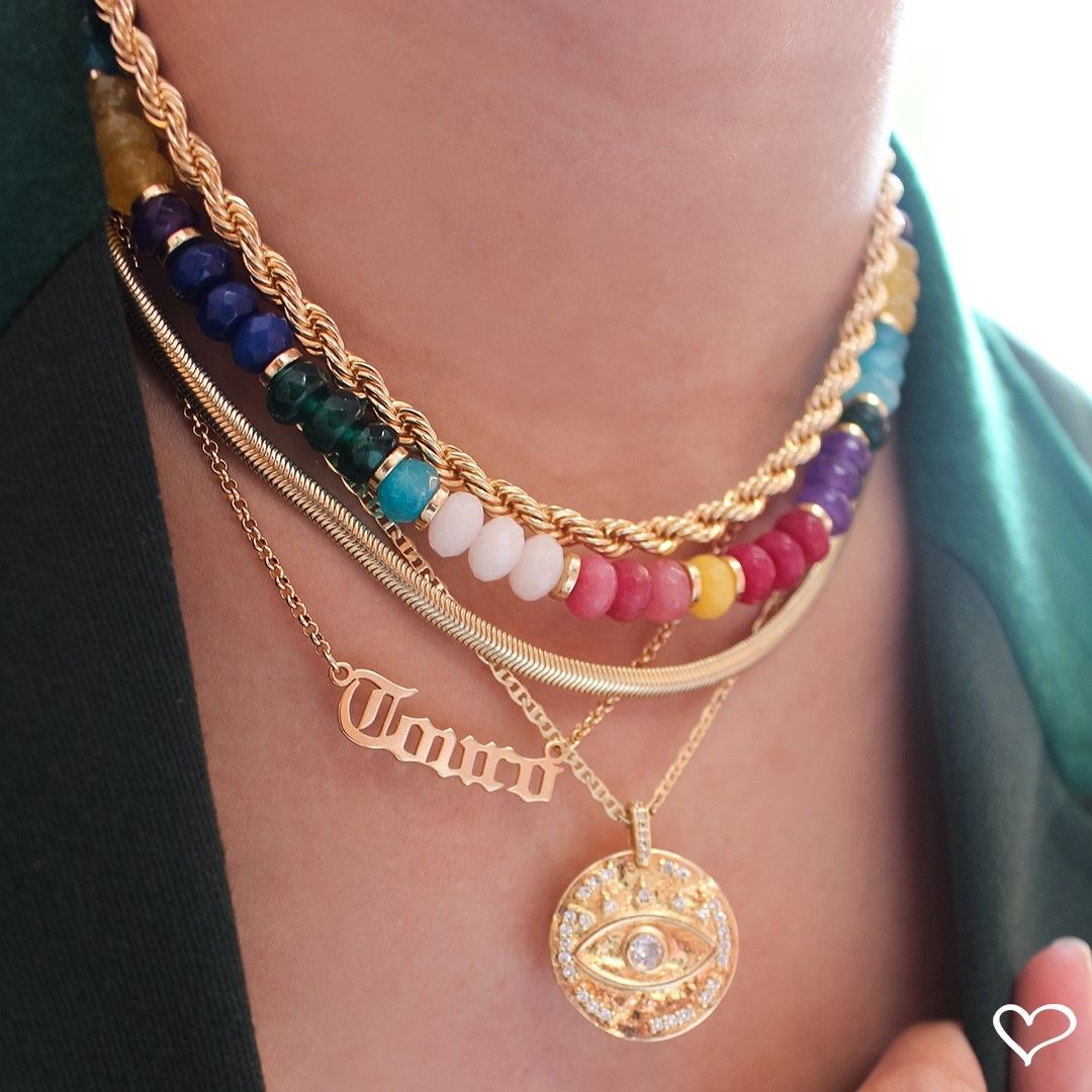 Colar Curto Piuka Priscila Cordão Baiano Folheado a Ouro 18k