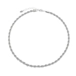 Colar Curto Piuka Priscila Cordão Baiano Folheado em Ródio Branco