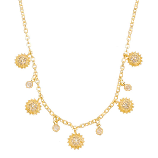 Colar Piuka Jardim de Girassóis Zircônias Folheado a Ouro 18k
