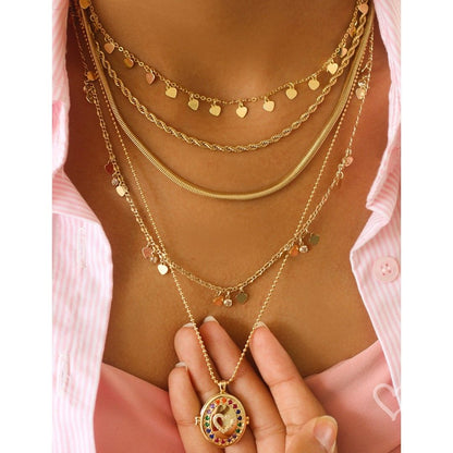 Colar Relicário de Coração Life Zircônias Coloridas Folheado a Ouro 18k