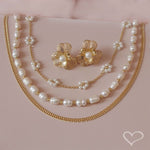 Choker Flor Mini Pérolas Folheado a Ouro 18k Alice