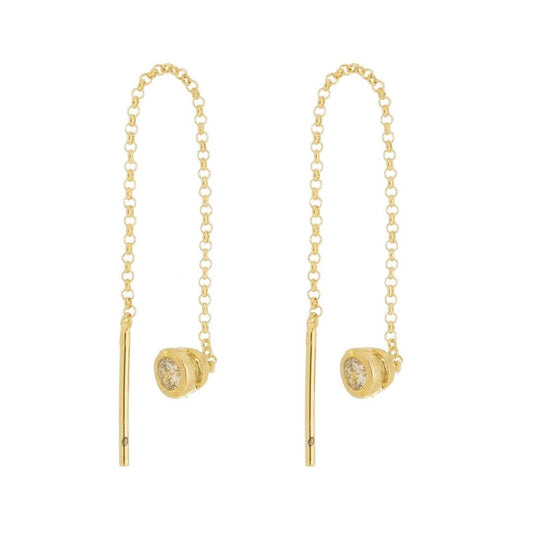 Brinco Ponto de Luz Nadia Fio Folheado a Ouro 18k